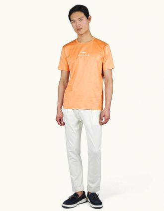 Paul & Shark Mens Paul & Shark Aqua Touch Cotton T-Shirt with Embroidered Logo - Orange - Size: 38