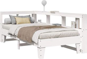 vidaXL Cama Con Estanter&iacute;a Sin Colch&oacute;n Madera Maciza De Pino 90x190 Cm Vidaxl
