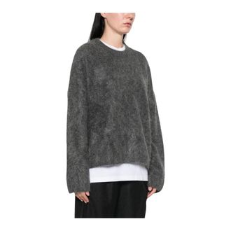 Soft Goat Jersey de cuello redondo afelpado - Knitwear - Mujer - Gris - M