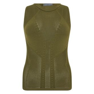 Alberta Ferretti Sleeveless Knitted Top - female - Alberta Ferretti - Sleeveless Tops - Green - L - Tops