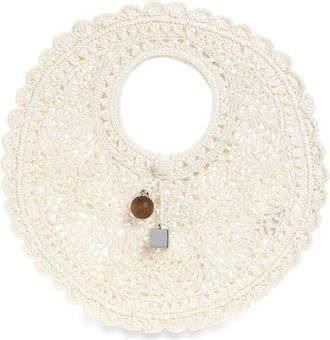 Jacquemus Small Spiaggia Round Crochet Bag in White 100 at Nordstrom
