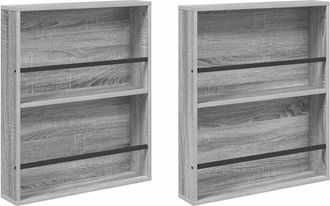 vidaXL Estante De Revistas 2 Uds. Sonoma Gris 60 X 12 X 70 Cm Vidaxl