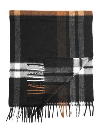 Ermenegildo Zegna Sciarpa a quadri con frange - Nero