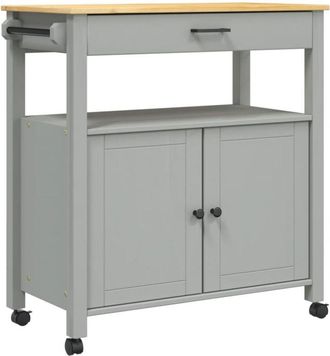 vidaXL Carrito de cocina MONZA madera maciza de pino 84x40x88,5 cm vidaXL