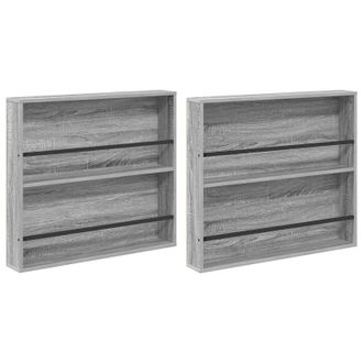 vidaXL Estante De Revistas 2 Pcs Gris Sonoma 80 X 12 X 70 Cm Vidaxl