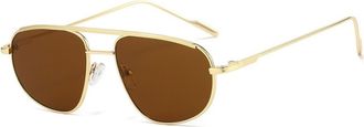 Generic Metal Frame Mens Commuter Womens Party Sunglasses(Brown)