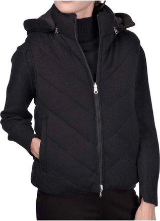 Gran Sasso Jassen, Dames, Zwart, L, Wol, Omkeerbaar Vest