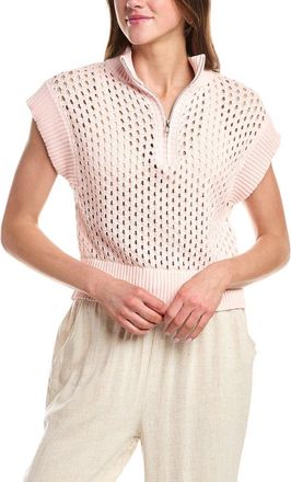 Vintage Havana Open Knit 1/4-Zip Pullover