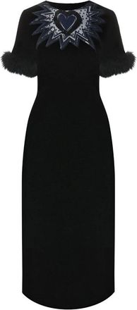 Fendi Viscose Cocktailjurk - Dames - Casual kleedjes - Zwart - 2XS - Pailletten - Kleedjes