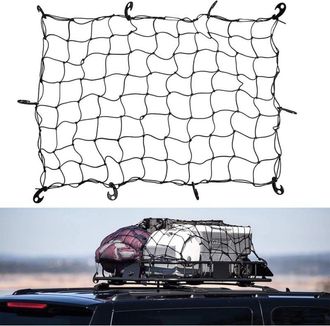 OEM Red De Techo Para Coche, Muy El&aacute;stica, Con 10 Ganchos, 90 X 120 Cm, Apta Para Portaequipajes O Maletero