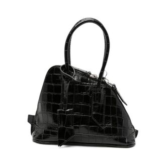 The Attico Tote Bag met Krokodillenmotief - Dames - Tassen - Zwart - Maat: ONE Size Leer