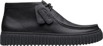 Clarks Torhill Hi - Heren - Veterlaarzen - Zwart - 44 EU - Leer - Schoenen