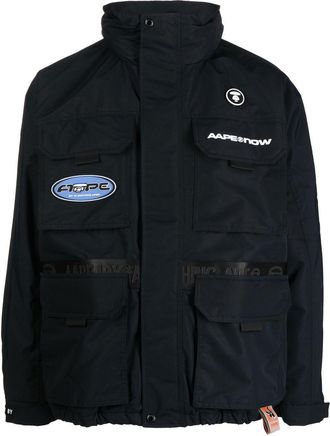 Aape By A Bathing Ape logo-print lightweight jacket - men - Polyester/Polyester/Polyester - M - Black