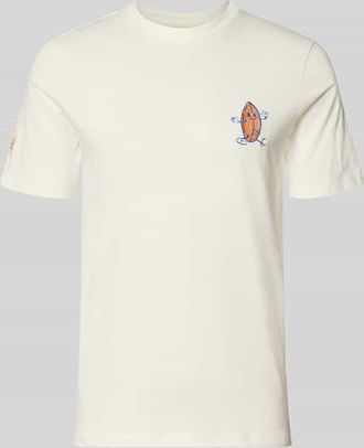 Blend T-Shirt mit Stitching Modell SUN ISLAND in Weiss, Gr&ouml;&szlig;e XL