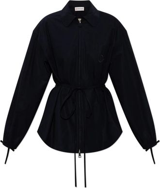 Moncler Shirt met Logopatch - Dames - Overhemden - Blauw - XS - Katoen - Overhemden