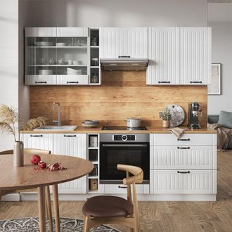Vicco Mueble De Cocina Fame-line, Casa De Campo Blanca/blanca, 235 Cm, Et Antracita