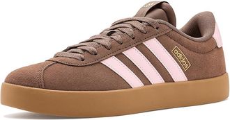 adidas VL Court 3.0 Womens Classic Shoes Earth Strata/Clear Pink/Gold Metallic : 10.5 B - Medium, Leather