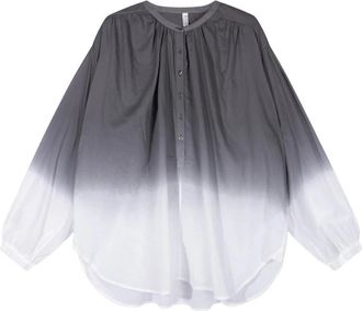 10 Days Oversized Gradient Blouse - Dames - Blouses - Grijs - XS - Katoen - Overhemden