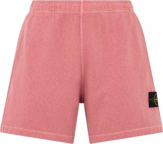 Stone Island Malfil&eacute; Fleece Old Effect Shorts - Heren - Korte Broeken - Roze - M - Katoen - Korte Broeken