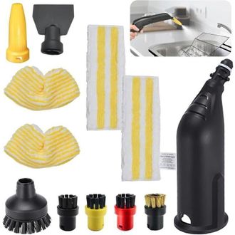 OEM Juego De 12 Piezas Para Limpiadoras A Vapor K&auml;rcher Sc1, Sc2, Sc3, Sc4 Y Sc5: Cepillo Redondo Grande, Boquilla Curva, Recogedor De Vapor, Cepillo Redo