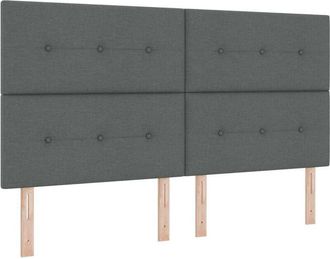 vidaXL Cabecero Led Con Luces De Tiras Led Gris Oscuro 180 Cm Tela Vidaxl