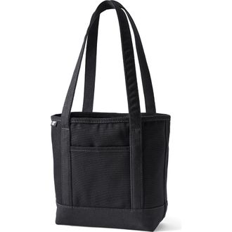 Lands End Open Top Long Handle Canvas Tote Bag in Black/black at Nordstrom, Size Medium