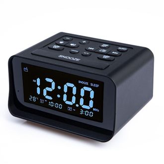OEM Radio Despertador Digital Con Cargador Usb Doble Para Dormitorio, Volumen Y Brillo De Alarma Ajustables (negro) - Crezuo