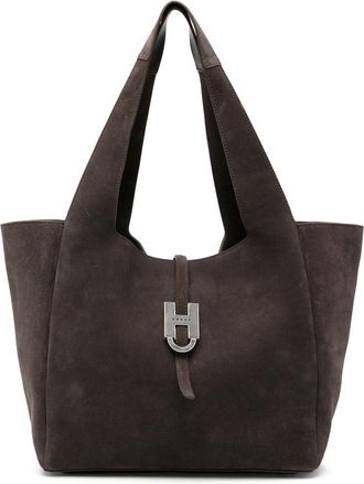 Hogan Trend Logo-plaque Suede Tote Bag