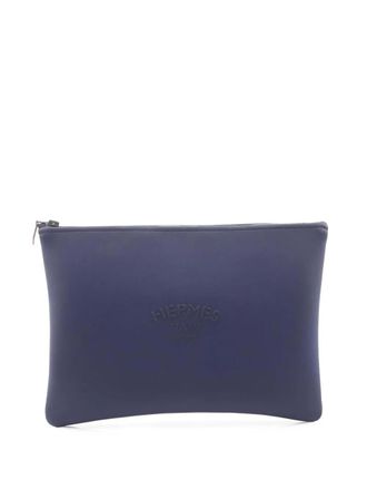 Herm&egrave;s 2010-2025 Large Neoprene Neobain Case clutch bag - women - Fabric - One Size - Blue