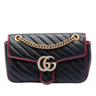 Gucci Pre-owned Gucci Medium GG Marmont Matelasse Diagonal Leather Torchon Shoulder Bag Ladies 42LSO0WJF9IGIXEH