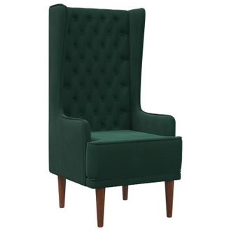 vidaXL Silla De Respaldo Alto Con Capiton&eacute; Con Botones Verde Oscuro Vidaxl