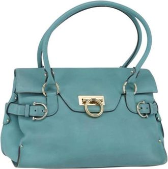 Ferragamo Pre-owned Handbags, female, Blue, Size: ONE SIZE Pre-owned Handbag