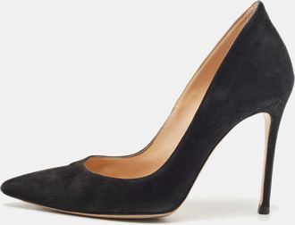 Gianvito Rossi Black Suede Pointed Toe Pumps