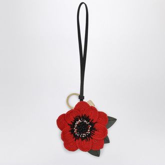 Miu Miu Portachiavi Red Trick in crochet e pelle