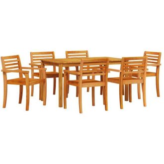 vidaXL Conjunto De Comedor De Jard&iacute;n 7 Pcs Marr&oacute;n Vidaxl