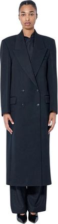 R&oacute;he Jassen, Dames, Zwart, S, Wol, Double Breasted Tailored Coat