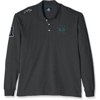 La Martina Tops, Heren, Grijs, M, Katoen, Heavy Jersey Polo