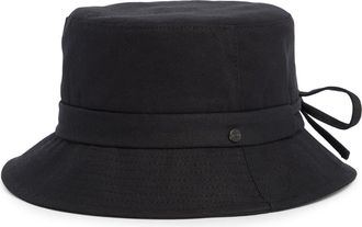 Vince Adjustable Tie Cotton Canvas Bucket Hat in Black at Nordstrom, Size Small