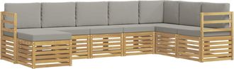 vidaXL Conjunto De Sof&aacute;s De Exterior 8 Uds. Blanco Y Gris Claro Vidaxl
