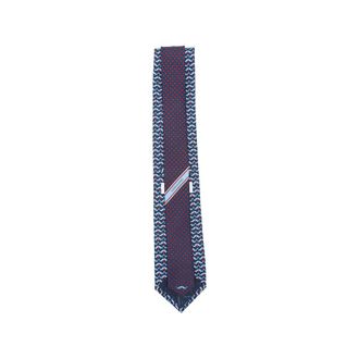 Ferragamo Geometric Jacquard Necktie - Blue