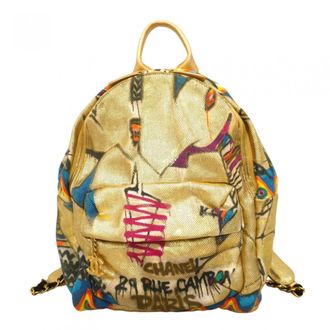 Chanel Gold Multi-Color Canvas Backpack (Pre-Owned)