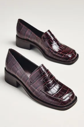 Maeve Square Toe Heeled Loafers