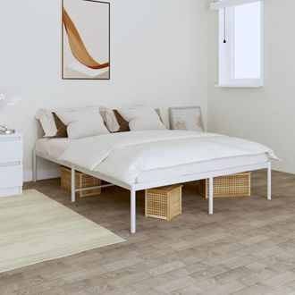 Berkfield Home Metal Bed Frame White 140x190 cm