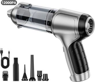 OEM Aspiradora Port&aacute;til Inal&aacute;mbrica Para Coche - Mini Aspiradora Recargable Port&aacute;til Para Coche - Negra - 7 Accesorios - 12000 Pa
