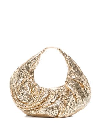 Benedetta Bruzziches Yennefer crystal-embellished tote bag - women - Aluminium/Silk - One Size - Gold
