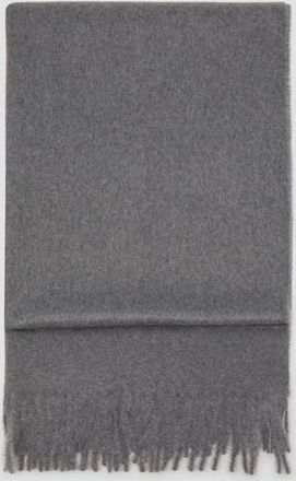 Mango Sciarpa bordi frange grigio scuro vigor&eacute; - Donna - Taglia unica - MANGO