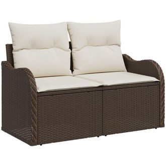 vidaXL Sof&aacute; De Jard&iacute;n Marr&oacute;n 121 X 62 X 69 Cm Rat&aacute;n Sint&eacute;tico Vidaxl