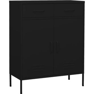 vidaXL Armadietto Nero 80x35x101,5 cm in Acciaio - Vidaxl