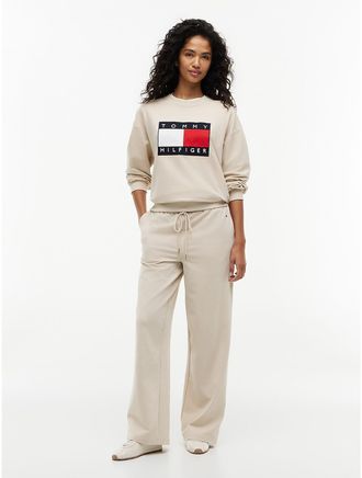 Tommy Hilfiger Womens Straight-Leg Sweatpant - Classic Beige - XL