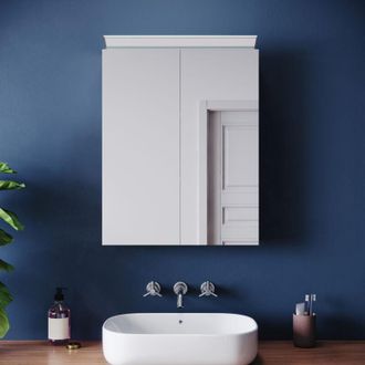 Elegant Lighting Bathroom Wall Cabinets Illuminated with Mirror Light 8K High-Brightness Mirror and Hydraulic Hinges, Twin Door 520x650mm Stainless Steel
